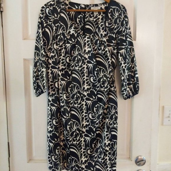 Harold's navy & white  floral scoop neck  dress SZ 4 - Picture 2 of 11